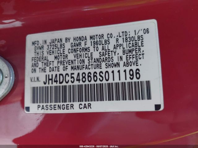 2006 ACURA RSX JH4DC54866S011196 Photo 8