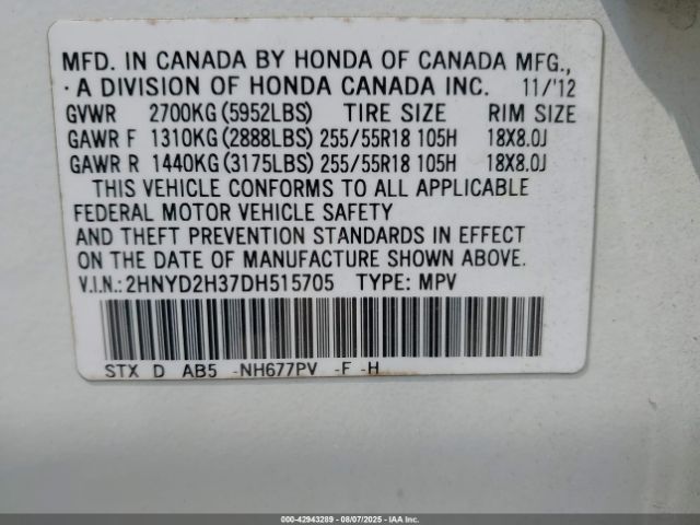 2013 ACURA MDX 2HNYD2H37DH515705 Photo 8