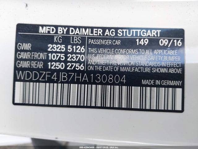 WDDZF4JB7HA130804 Mercedes-Benz m274
