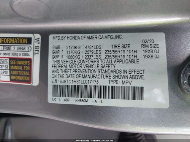 2020 ACURA RDX 5J8TC1H31LL017175 Photo 8