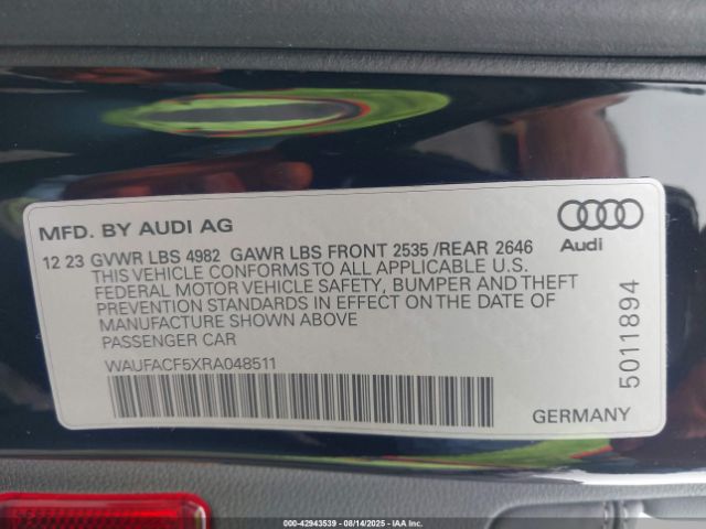 2024 AUDI A5 SPORTBACK WAUFACF5XRA048511 Photo 8