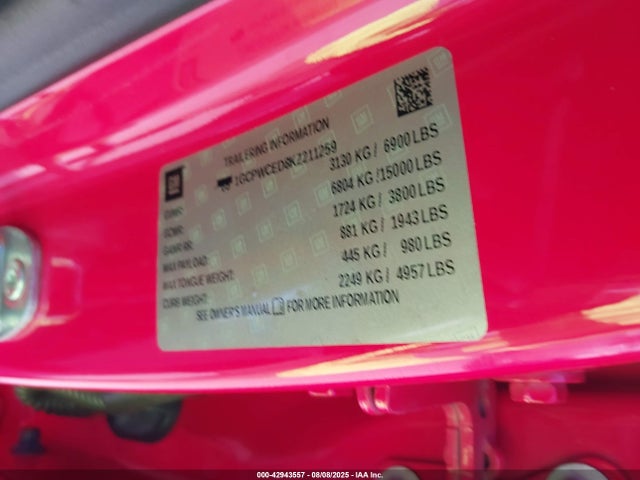 1GCPWCED8KZ211259 Chevrolet l84 - di, dfm, alum, gen 5, var 2