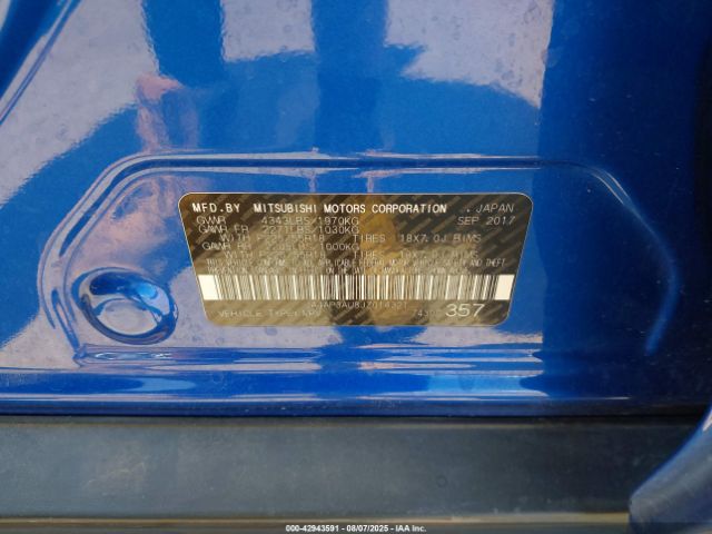 2018 MITSUBISHI OUTLANDER SPORT JA4AP3AU8JZ014321 Photo 8