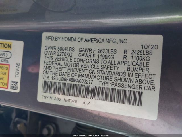 2021 ACURA TLX 19UUB6F48MA002217 Photo 8