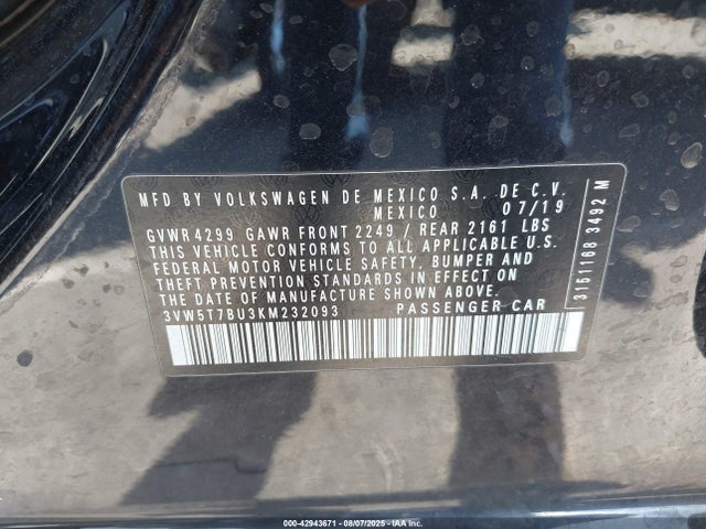 3VW5T7BU3KM232093 Volkswagen 2.0 tsi