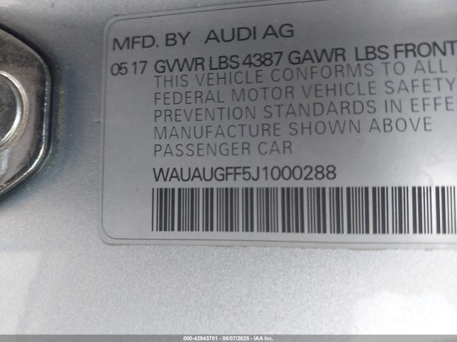 2018 AUDI A3 WAUAUGFF5J1000288 Photo 8