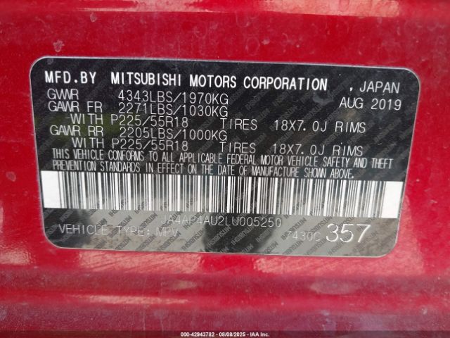 2020 MITSUBISHI OUTLANDER SPORT JA4AP4AU2LU005250 Photo 8