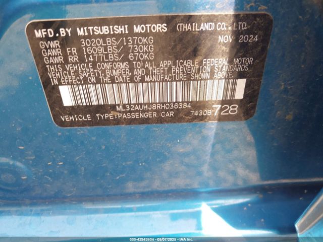 2024 MITSUBISHI MIRAGE ML32AUHJ8RH036384 Photo 8