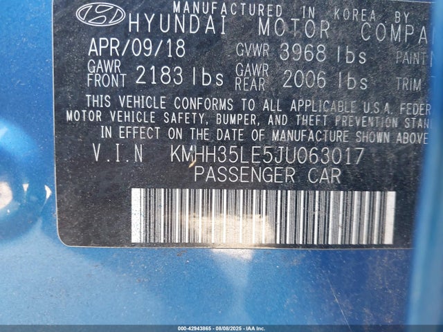 Hyundai gdi nu 2018 KMHH35LE5JU063017 Image 9