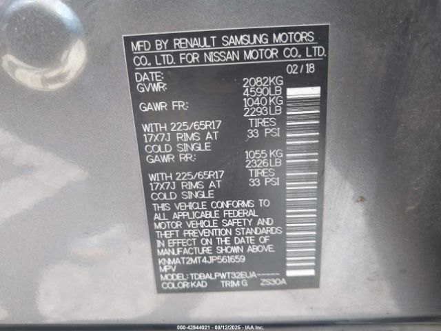 2018 NISSAN ROGUE KNMAT2MT4JP561659 Photo 8