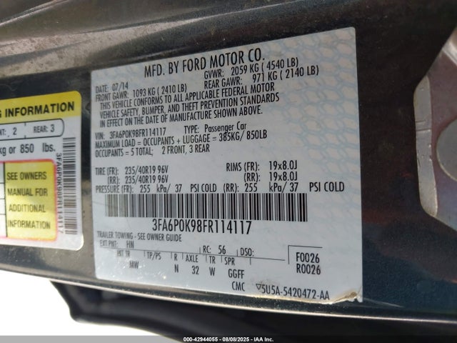 Ford 2015 2015 3FA6P0K98FR114117 Image 9