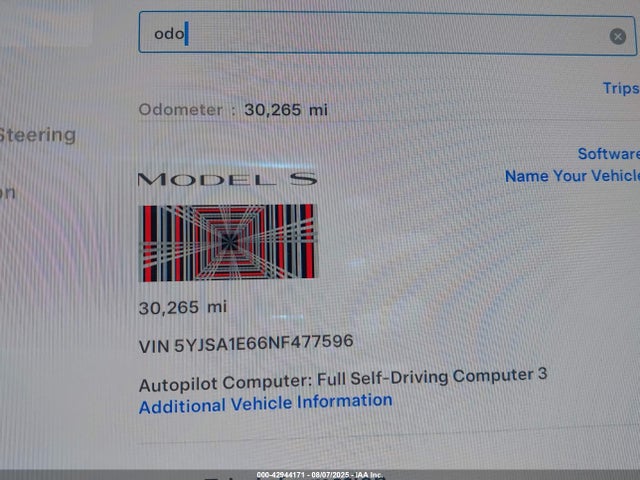 5YJSA1E66NF477596 Tesla 2022