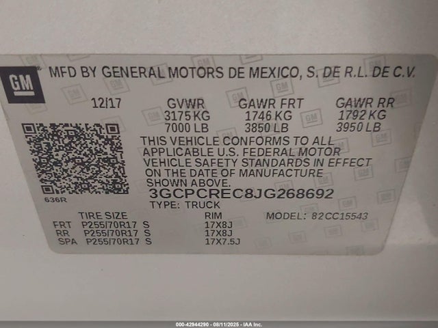 Chevrolet Silverado 1500 1lt 2018 3GCPCREC8JG268692 Image 9