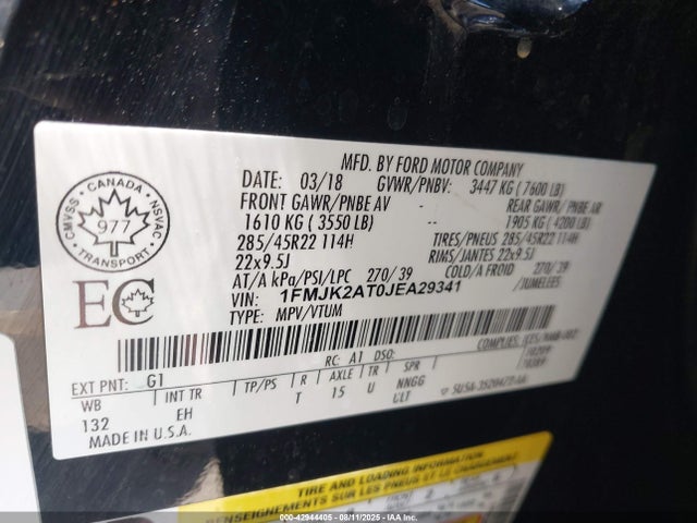 Ford 3.5l gtdi 2018 1FMJK2AT0JEA29341 Image 9