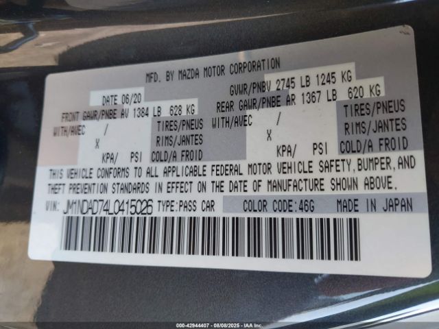 2020 MAZDA MX-5 MIATA JM1NDAD74L0415026 Photo 8