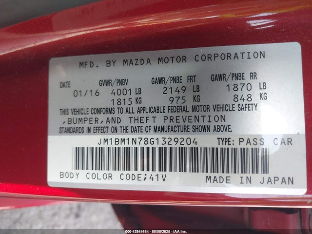 JM1BM1N78G1329204 Mazda pe