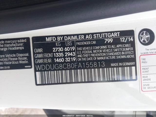 Mercedes-Benz S-Class 2015 WDDUG8CB0FA155813 Image 9