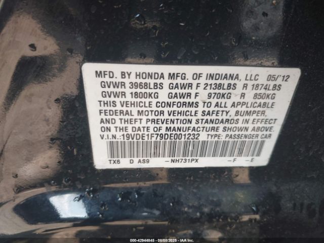 2013 ACURA ILX 19VDE1F79DE001232 Photo 8