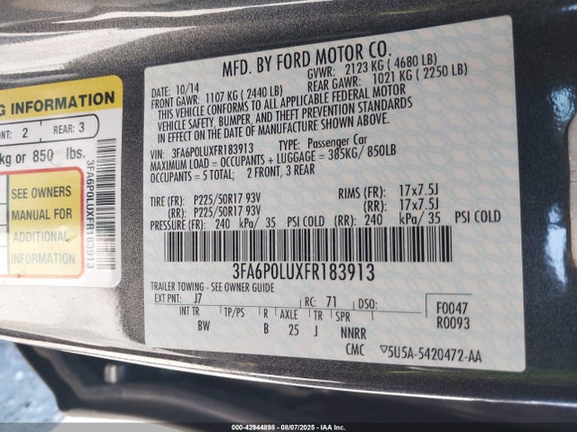 Ford 2015 2015 3FA6P0LUXFR183913 Image 9