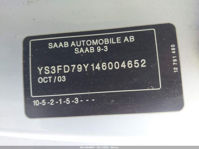 2004 SAAB 9-3 YS3FD79Y146004652 Photo 8
