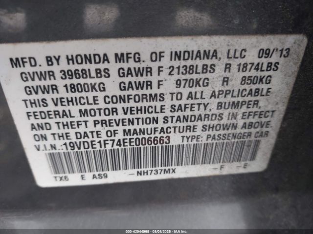 2014 ACURA ILX 19VDE1F74EE006663 Photo 8