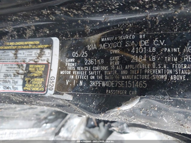 2025 Kia K4 Gt-line მანქანა იყიდება აუქციონზე, vin: 3KPFW4DE7SE151465, აუქციონის ნომერი: 42945060