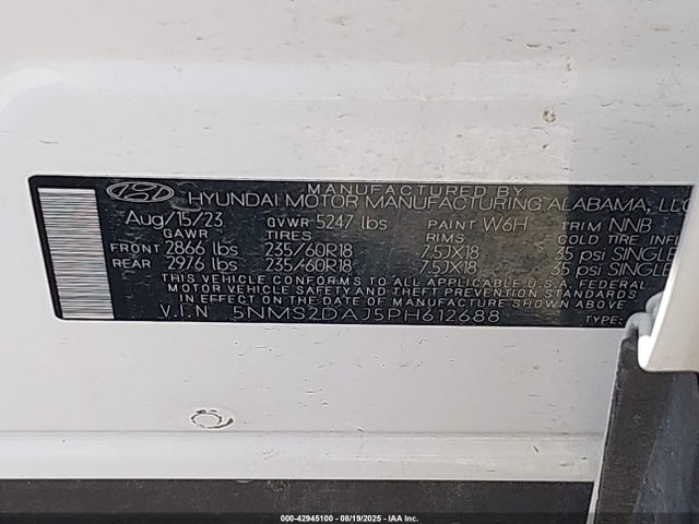 Hyundai gdi theta iii 2023 5NMS2DAJ5PH612688 Image 9