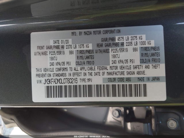 JM3KFADM0L0780216 Mazda py cylinder deactivation