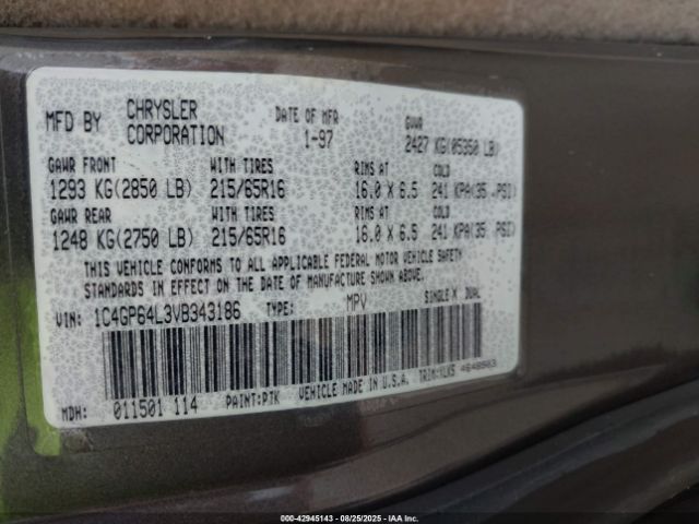 1997 CHRYSLER TOWN & COUNTRY 1C4GP64L3VB343186 Photo 8