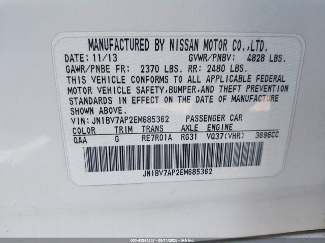 Infiniti Q50 2014 JN1BV7AP2EM685362 Image 9