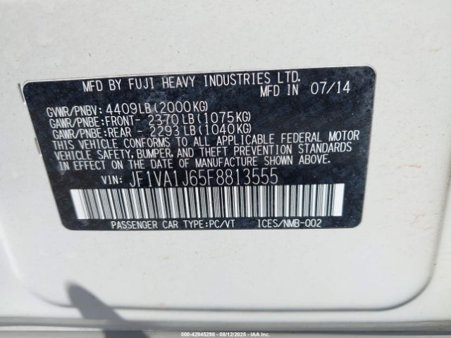 2015 SUBARU WRX JF1VA1J65F8813555 Photo 8