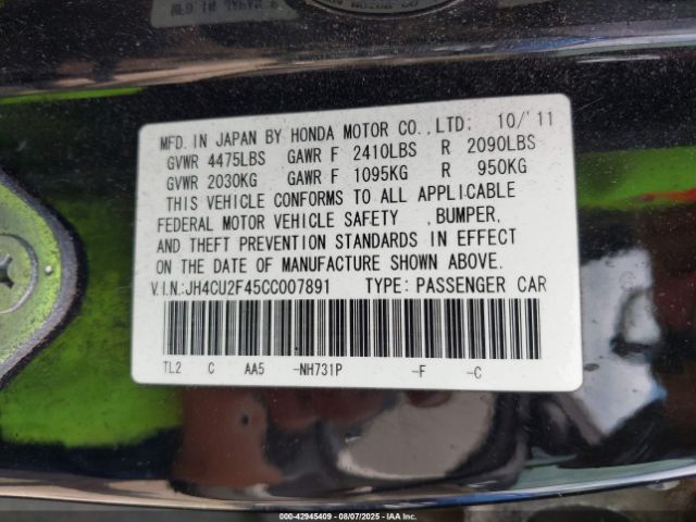 2012 ACURA TSX JH4CU2F45CC007891 Photo 8