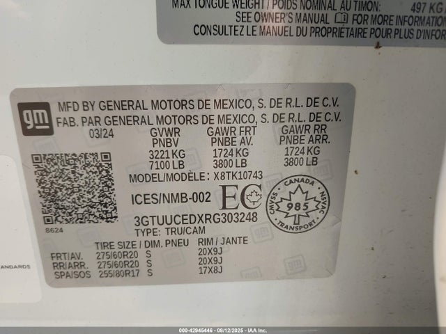GMC l84 2024 3GTUUCEDXRG303248 Image 9