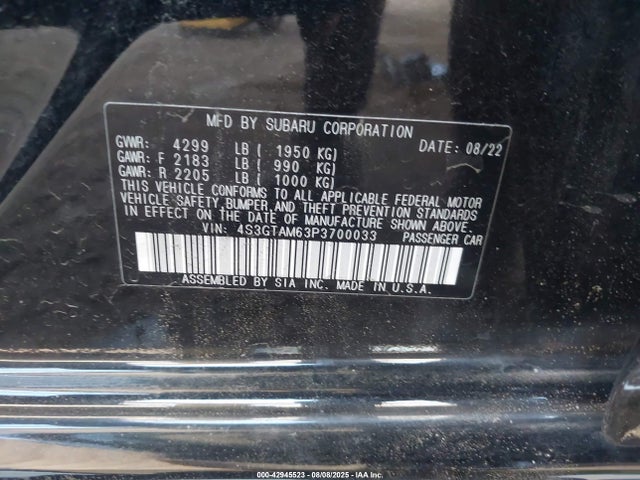 Subaru na 2023 4S3GTAM63P3700033 Image 9