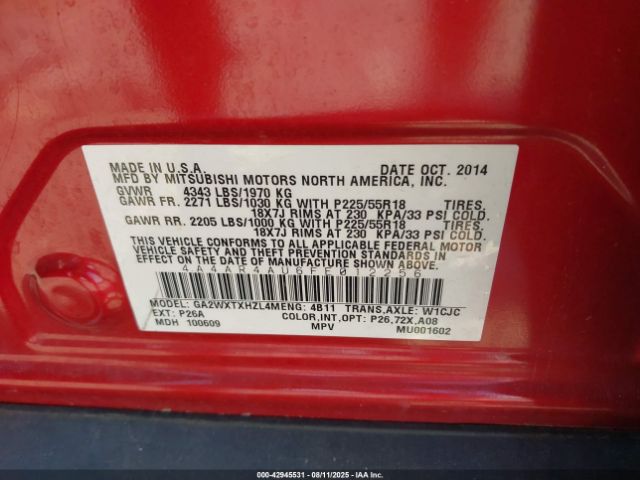 2015 MITSUBISHI OUTLANDER SPORT 4A4AR4AU6FE012256 Photo 8