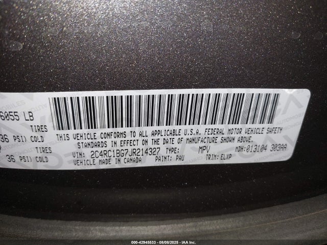 2C4RC1BG7JR214327 Chrysler Pacifica