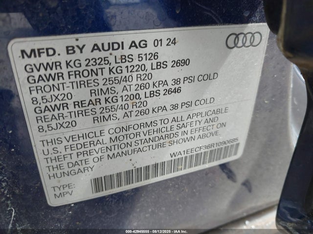 2024 AUDI Q3 WA1EECF36R1090685 Photo 8
