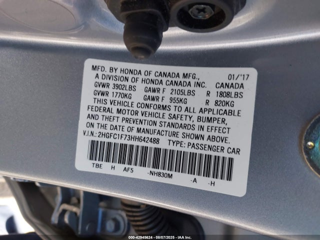 2HGFC1F73HH642488 Honda l15b7