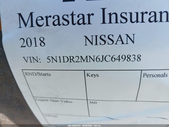 Nissan Pathfinder 2018 5N1DR2MN6JC649838 Image 9