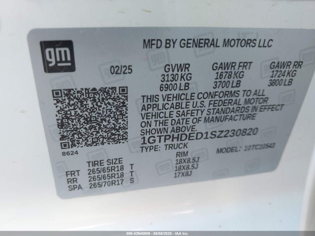 1GTPHDED1SZ230820 GMC l84
