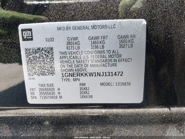 Chevrolet lfy 2022 1GNERKKW1NJ131472 Image 9