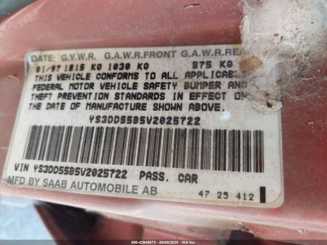 1997 SAAB 900 YS3DD55B5V2025722 Photo 8