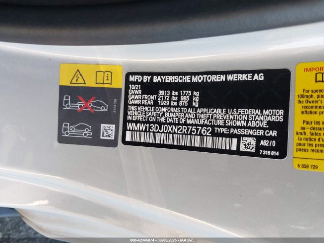 2022 MINI SE HARDTOP WMW13DJ0XN2R75762 Photo 8