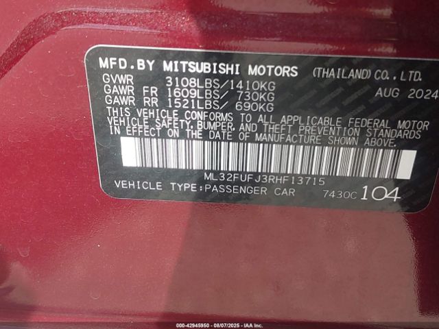 2024 MITSUBISHI MIRAGE G4 ML32FUFJ3RHF13715 Photo 8