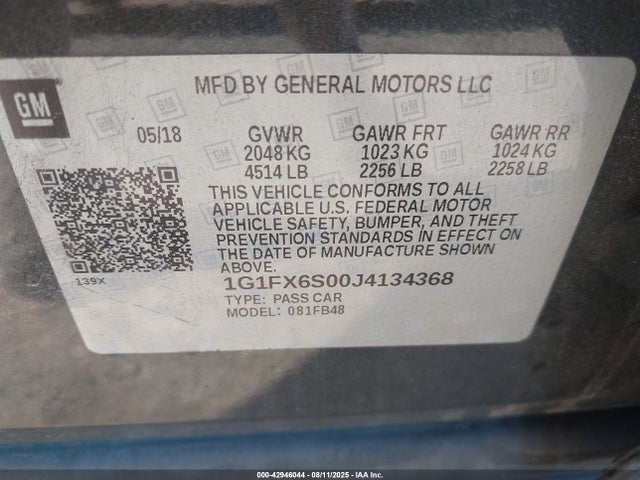 Chevrolet 2018 2018 1G1FX6S00J4134368 Image 9