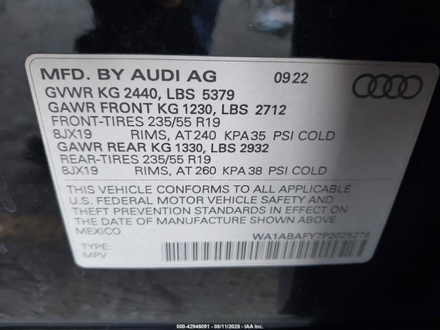 2023 AUDI Q5 WA1ABAFY7P2025276 Photo 8