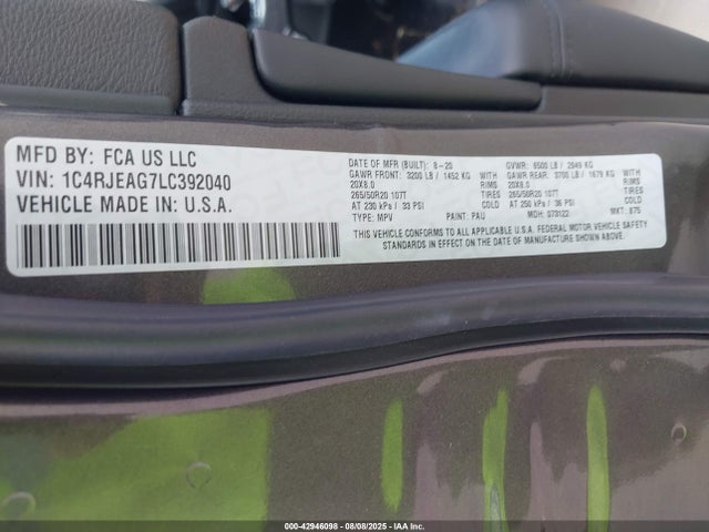 1C4RJEAG7LC392040 Jeep 2020