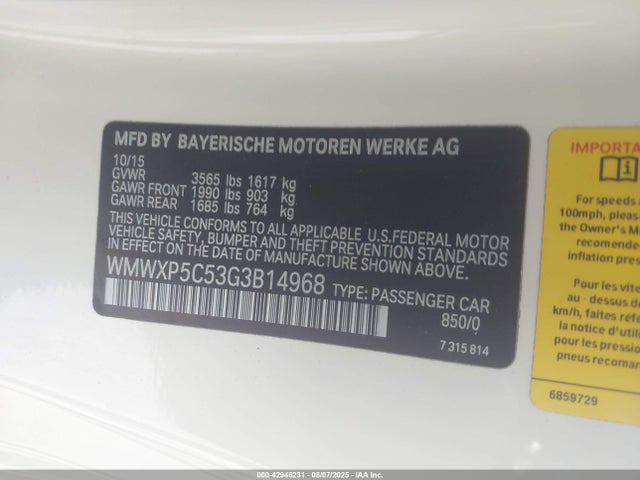 2016 MINI HARDTOP WMWXP5C53G3B14968 Photo 8