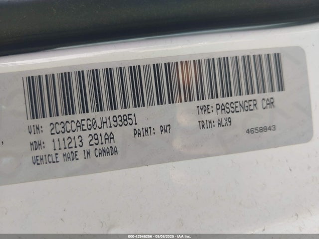 2C3CCAEG0JH193851 Chrysler 300