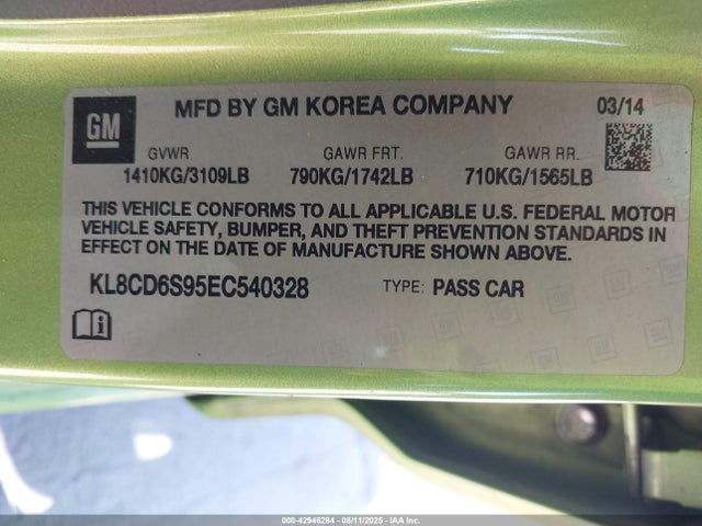 Chevrolet ll0 2014 KL8CD6S95EC540328 Image 9